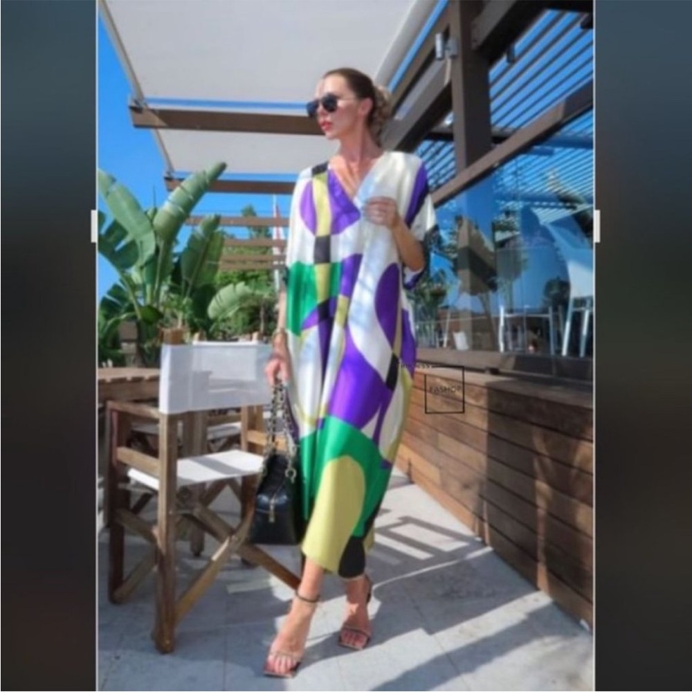 Zara beaded kaftan dress